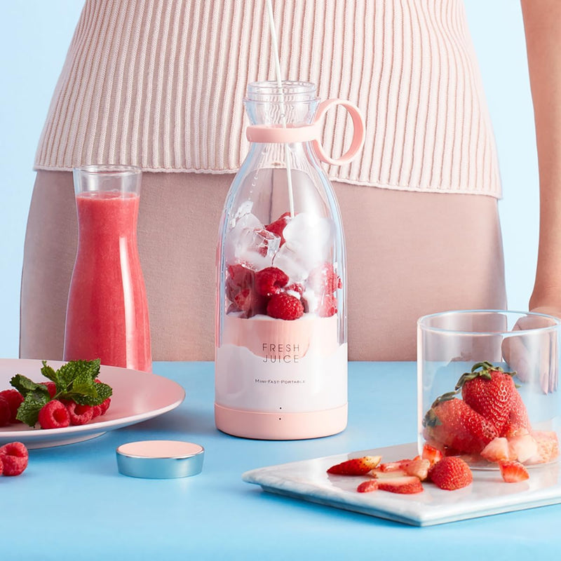My Store 5 350ML portable USB rechargeable blender juicer showing a sleek, BPA-free personal smoothie maker cup ready for travel or home use.