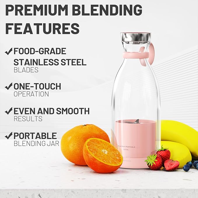 My Store 5 350ML portable USB rechargeable blender juicer with BPA-free cup, ideal for smoothies at home, office, or travel.
