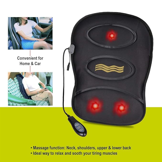Robotic cushion massage pillow from My Store 5 with shiatsu nodes and heat, designed for neck and back relaxation at home, office, or car.