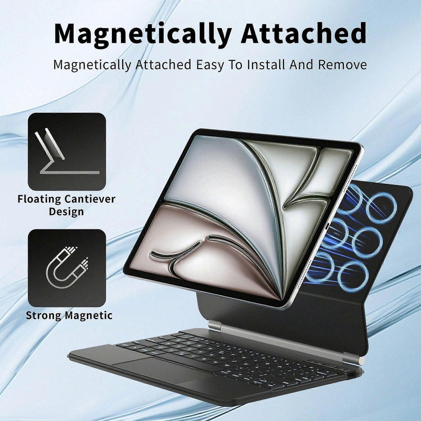 My Store 5 Hoco GM33 magnetic keyboard case with attached keypad, black protective cover for tablets or smartphones