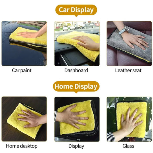 Pack of 2 My Store 5 double-sided microfiber cleaning cloths for versatile, streak-free cleaning and dusting.