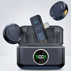 Wireless Microphone with Charging Cabin for iPhone and Android.
Dual wireless microphone with digital charging display.
Portable wireless mic for content creators UAE.
Clip-on wireless microphone for TikTok and YouTube.
Rechargeable wireless microphone with noise reduction.